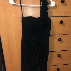 black one shoulder dress